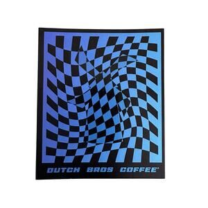 Dutch Bros 2026 Coffee Sticker Glow in the Dark Warped Checkerboard New
